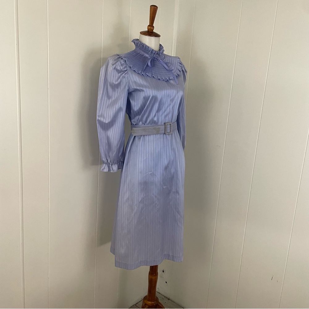Vintage 70s 80s Smocked Bin‎ Long Sleeve Midi Dress - Picture 9 of 15
